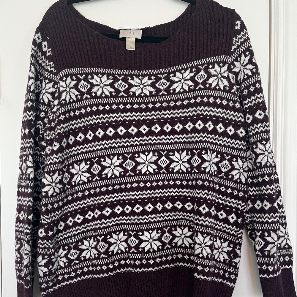 Loft | Purple Christmas Sweater